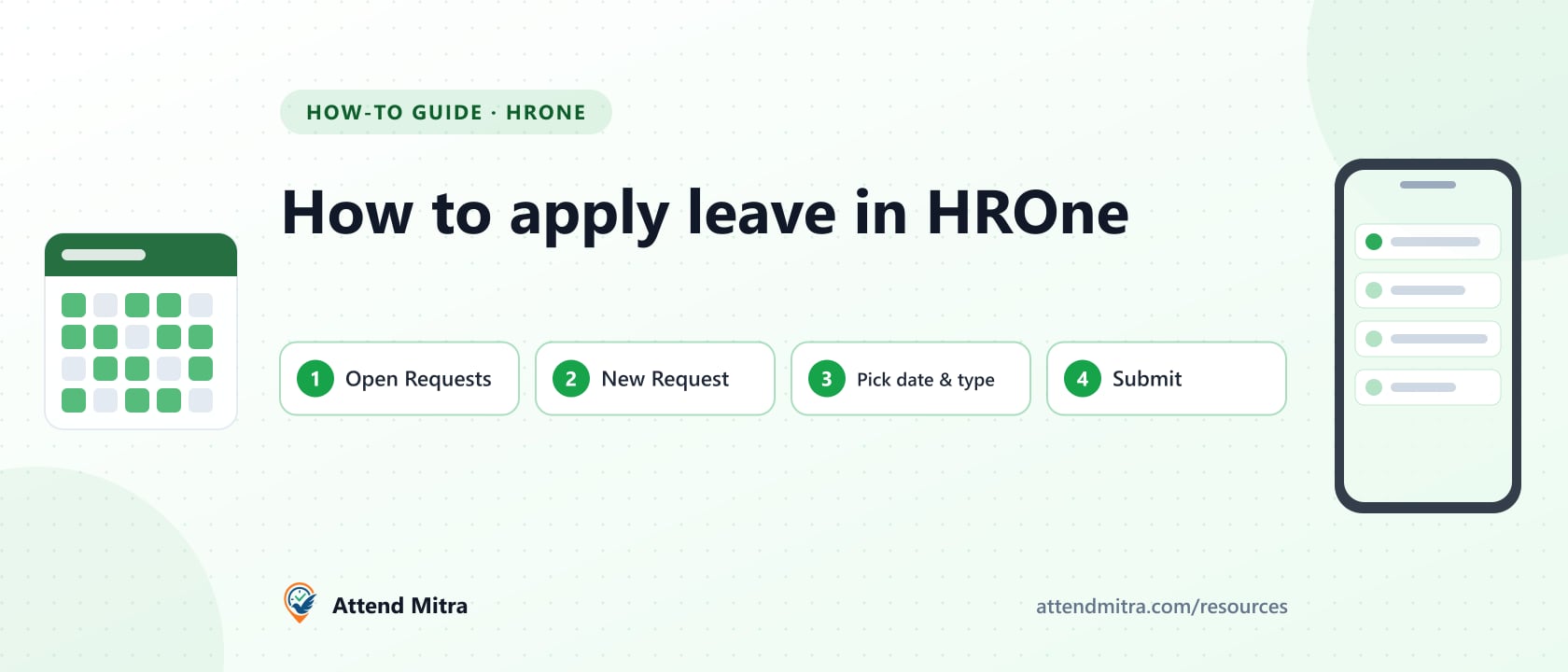Applying leave in HROne by selecting a date and leave type in a new request