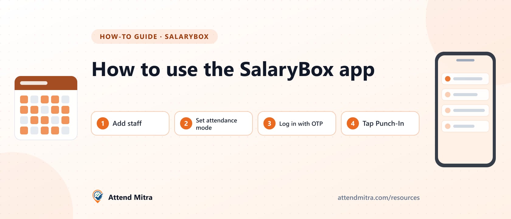 How to use the SalaryBox app: adding staff and marking staff attendance with selfie, QR and GPS punch-in