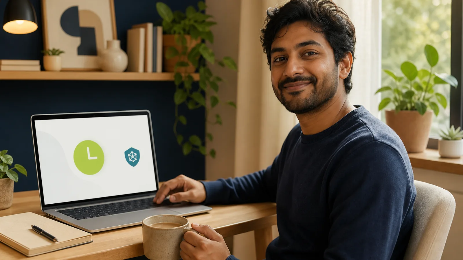Hybrid employee marking work-from-home attendance on a trusted home network without a house geo-fence