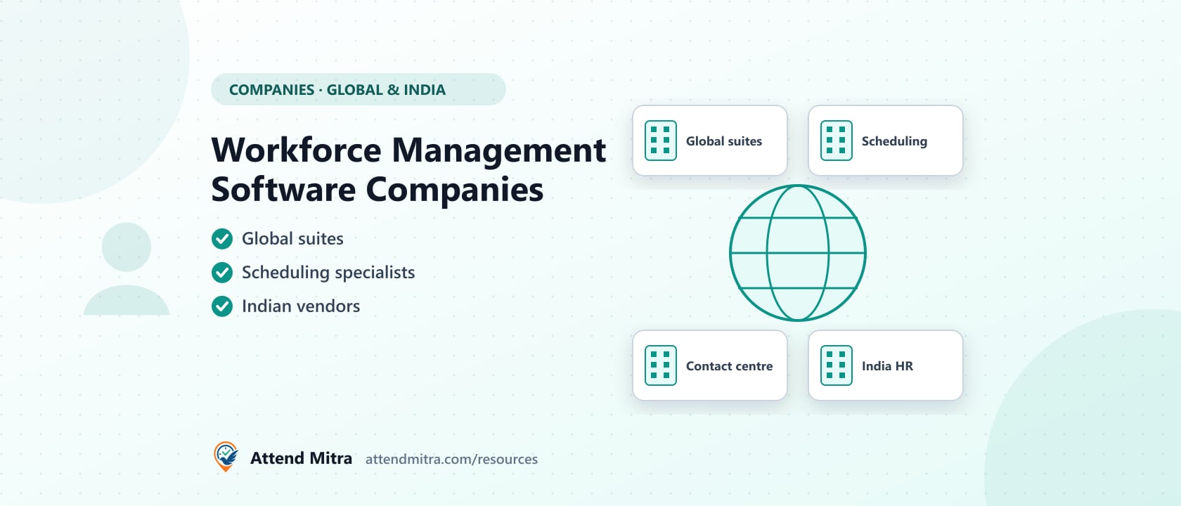 Workforce management software companies: global suites, scheduling specialists, contact centre and India HR vendors